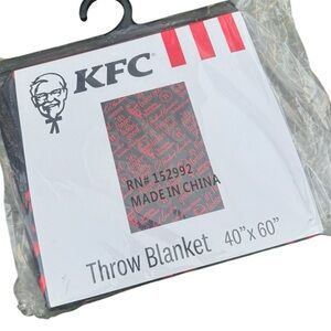 KFC Kentucky Fried Chicken Super Soft Cozy Food Black Red Throw Blanket 40X60